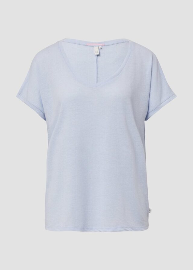 Locker geschnittenes T-Shirt aus Leinenmix
