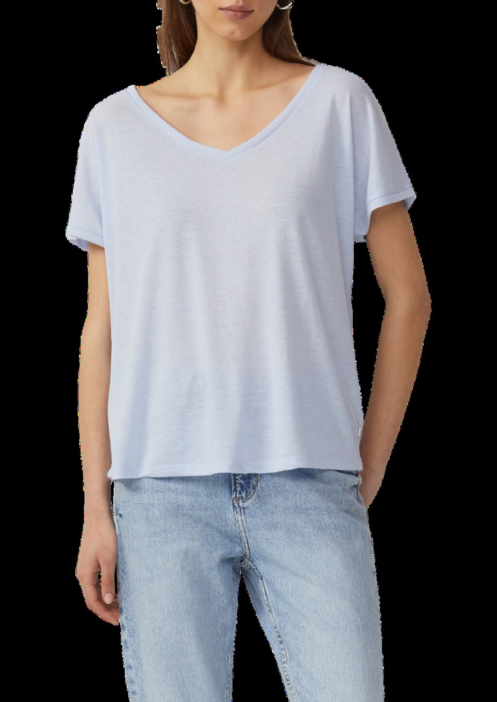 Locker geschnittenes T-Shirt aus Leinenmix