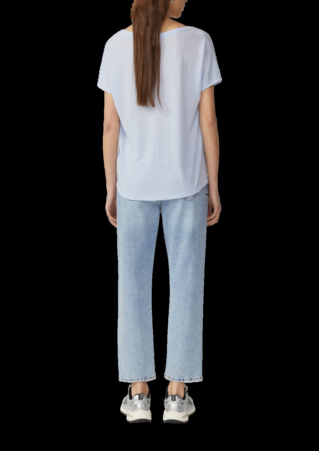 Locker geschnittenes T-Shirt aus Leinenmix