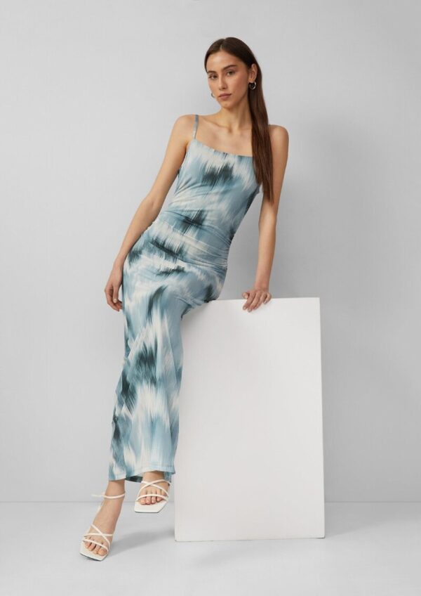 Schmal geschnittenes Meshkleid mit All-over-Print