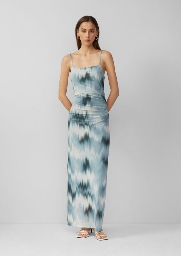 Schmal geschnittenes Meshkleid mit All-over-Print