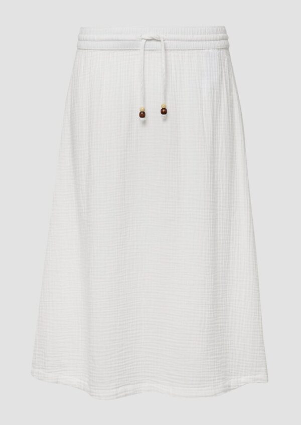 Strukturierter Musselinrock mit seitlichem Schlitz