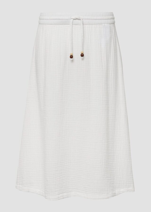 Strukturierter Musselinrock mit seitlichem Schlitz