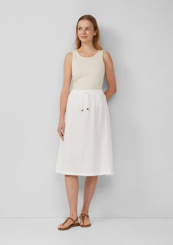 Strukturierter Musselinrock mit seitlichem Schlitz