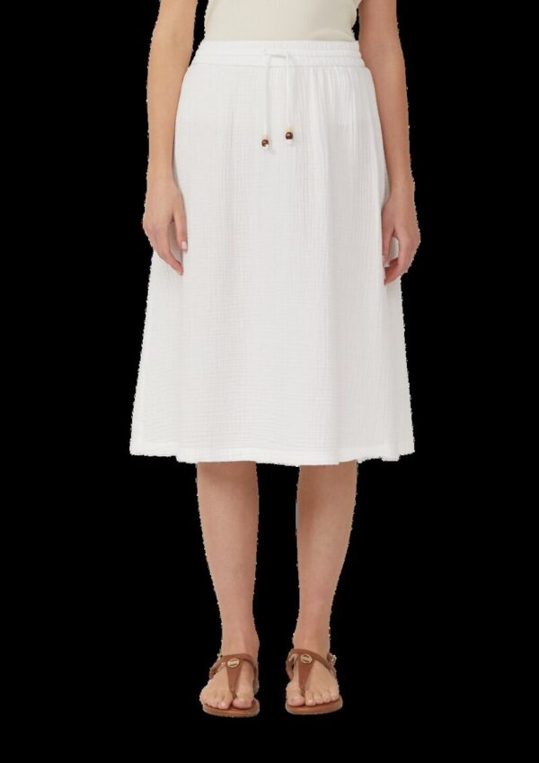Strukturierter Musselinrock mit seitlichem Schlitz