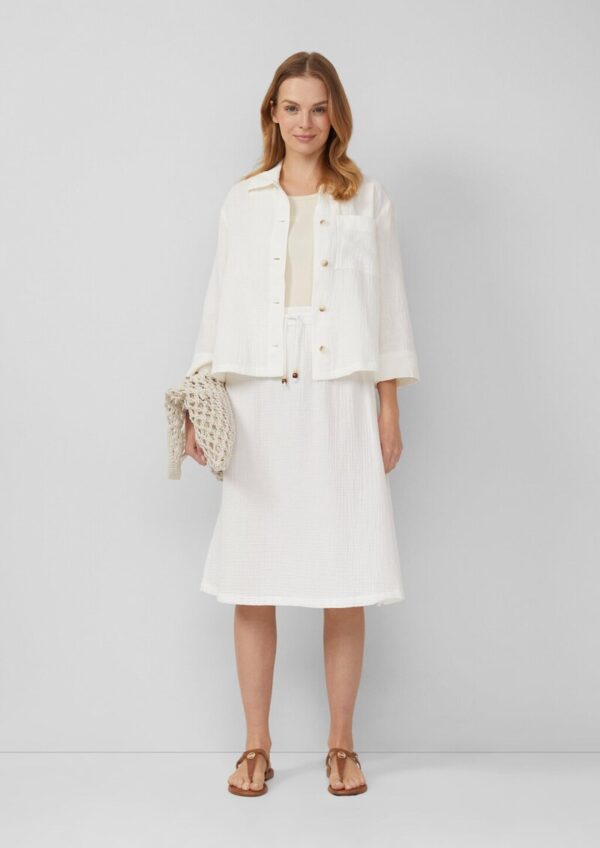 Strukturierter Musselinrock mit seitlichem Schlitz