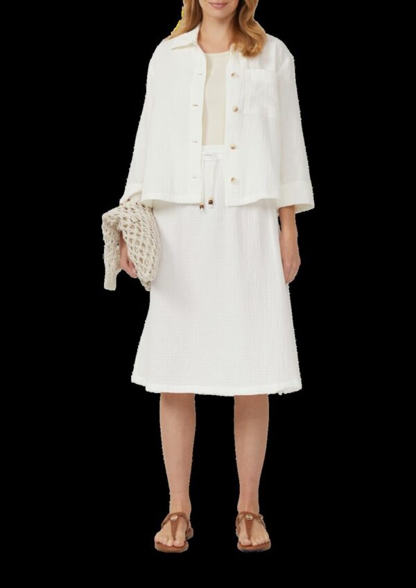 Strukturierter Musselinrock mit seitlichem Schlitz