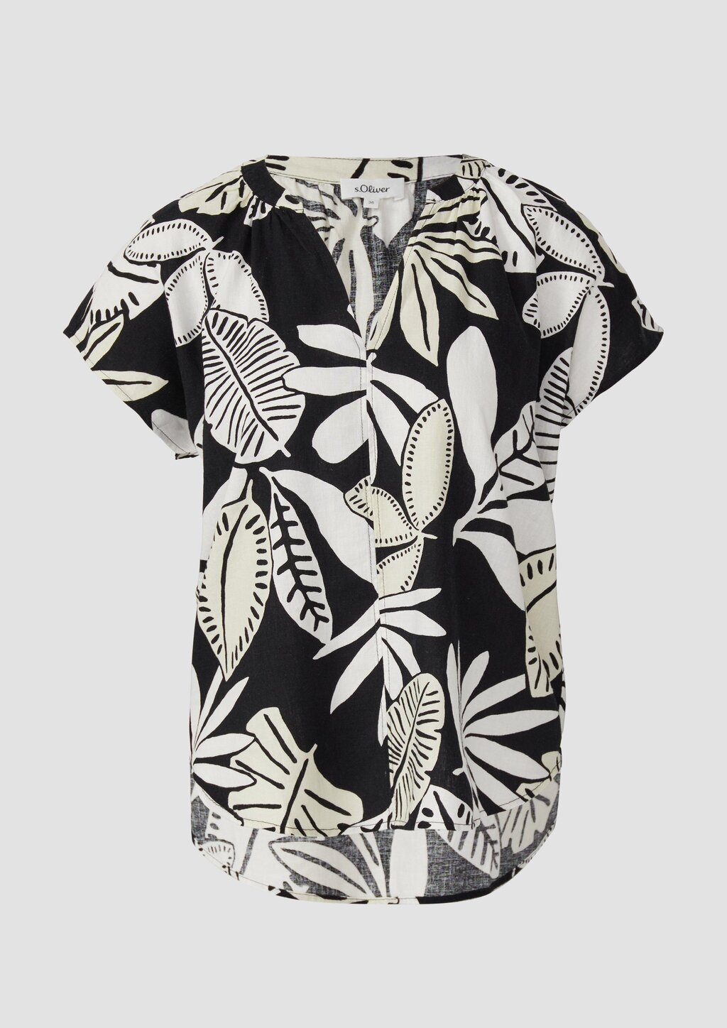 Ärmellose Bluse aus Leinenmix im Relaxed Fit