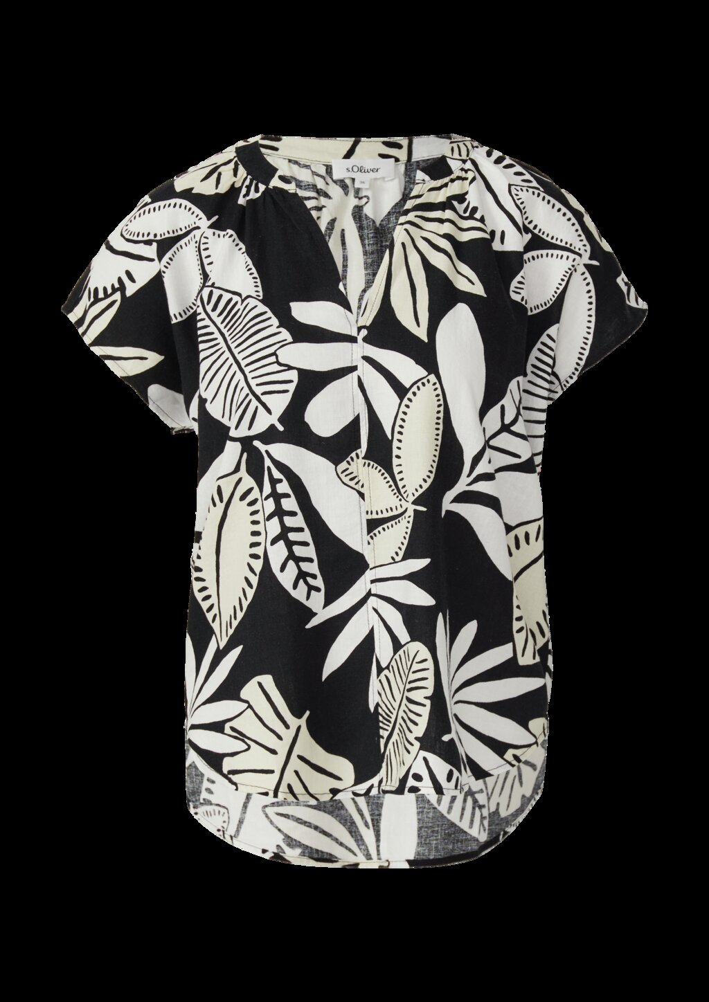 Ärmellose Bluse aus Leinenmix im Relaxed Fit