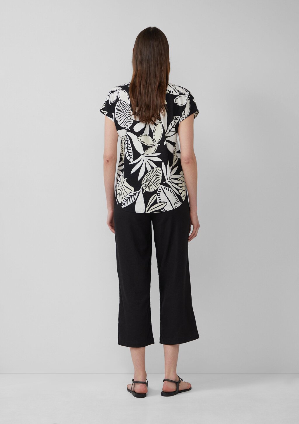 Ärmellose Bluse aus Leinenmix im Relaxed Fit