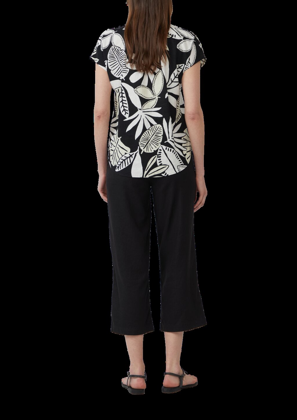 Ärmellose Bluse aus Leinenmix im Relaxed Fit