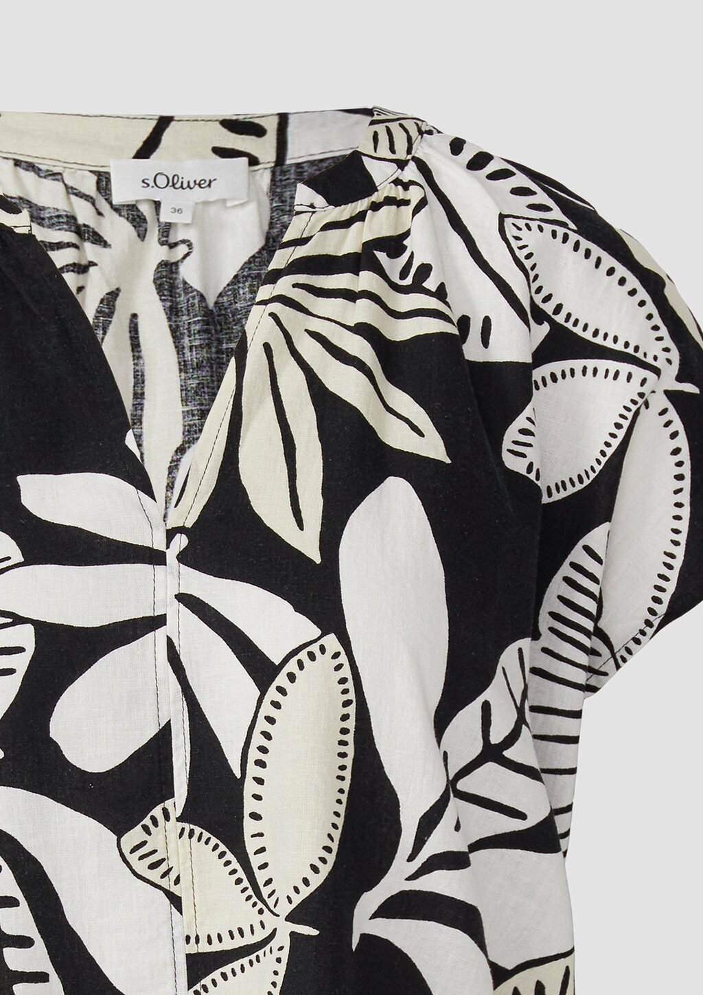 Ärmellose Bluse aus Leinenmix im Relaxed Fit