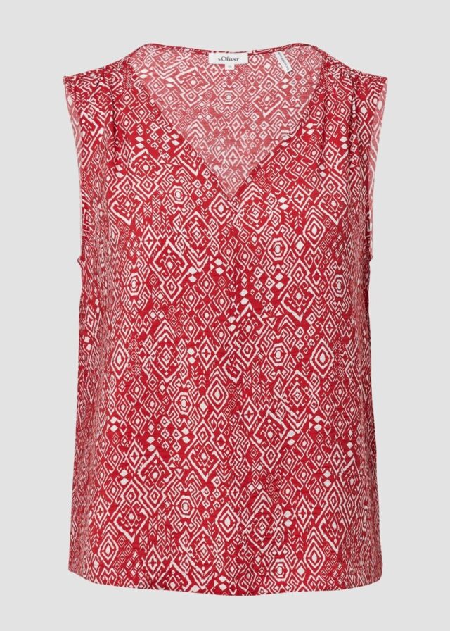 Blusentop aus Viskosemix mit Raffung