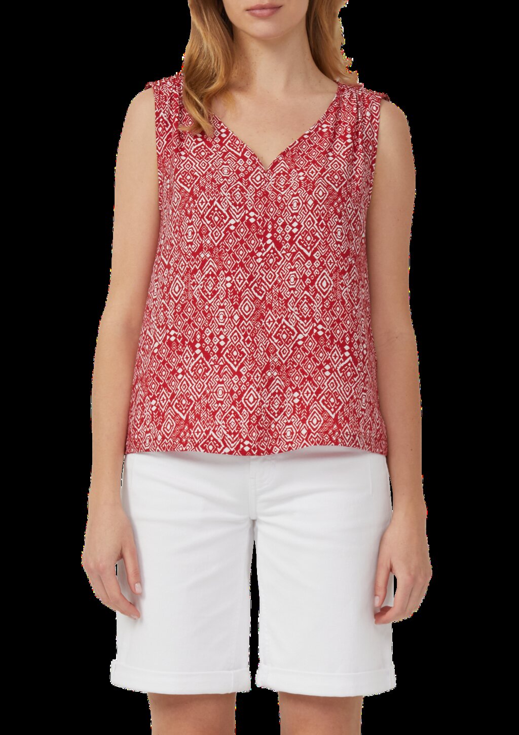 Blusentop aus Viskosemix mit Raffung