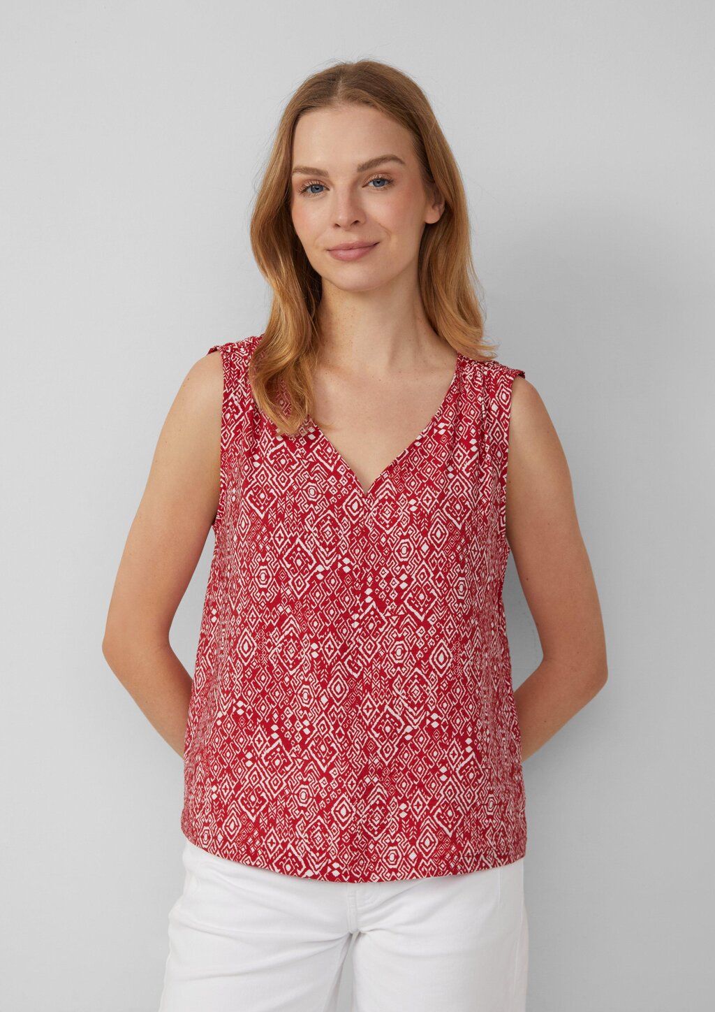 Blusentop aus Viskosemix mit Raffung