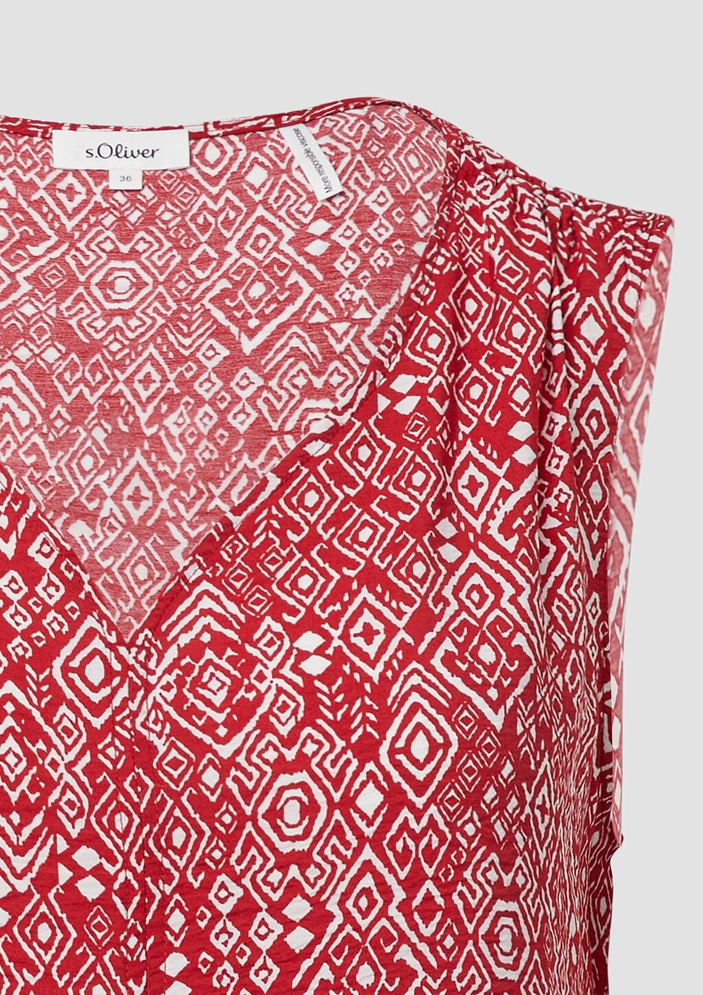 Blusentop aus Viskosemix mit Raffung