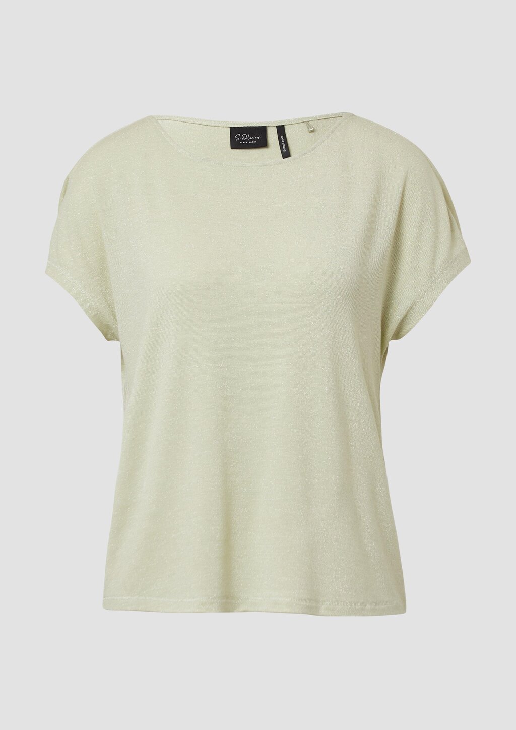 T-Shirt im Relaxed Fit mit Glitzergarn und U-Boot-Ausschnitt