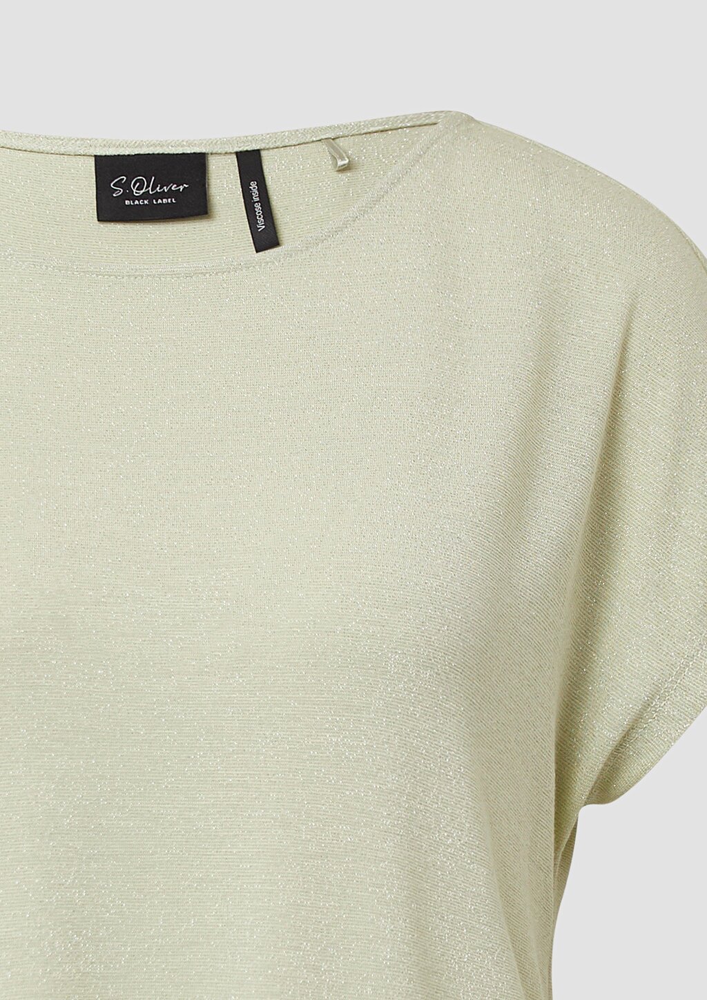 T-Shirt im Relaxed Fit mit Glitzergarn und U-Boot-Ausschnitt