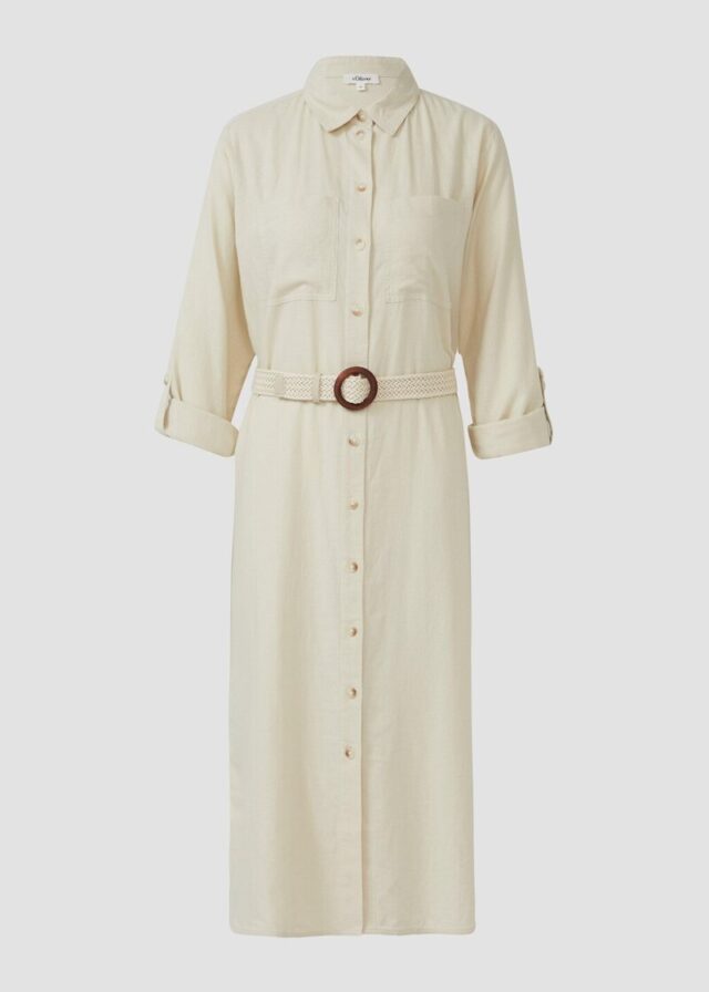 Hemdblusenkleid im Relaxed Fit mit geflochtenem Gürtel