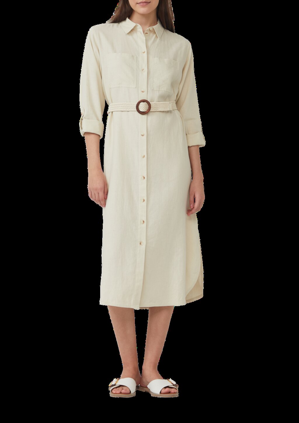 Hemdblusenkleid im Relaxed Fit mit geflochtenem Gürtel