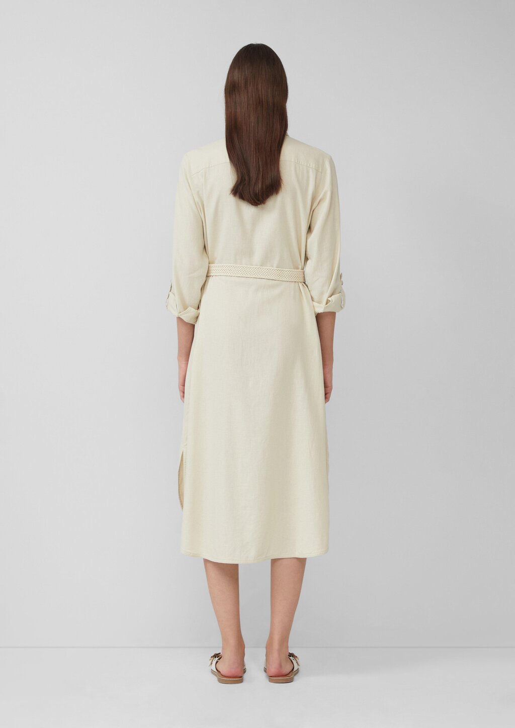 Hemdblusenkleid im Relaxed Fit mit geflochtenem Gürtel