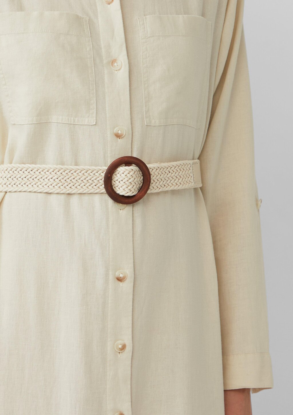 Hemdblusenkleid im Relaxed Fit mit geflochtenem Gürtel