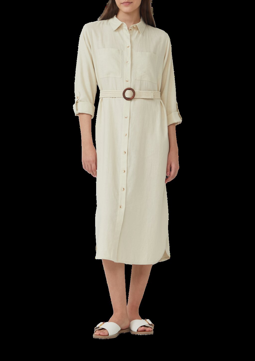 Hemdblusenkleid im Relaxed Fit mit geflochtenem Gürtel