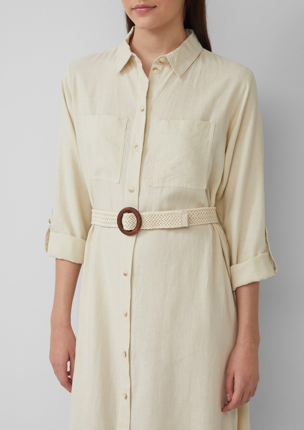 Hemdblusenkleid im Relaxed Fit mit geflochtenem Gürtel