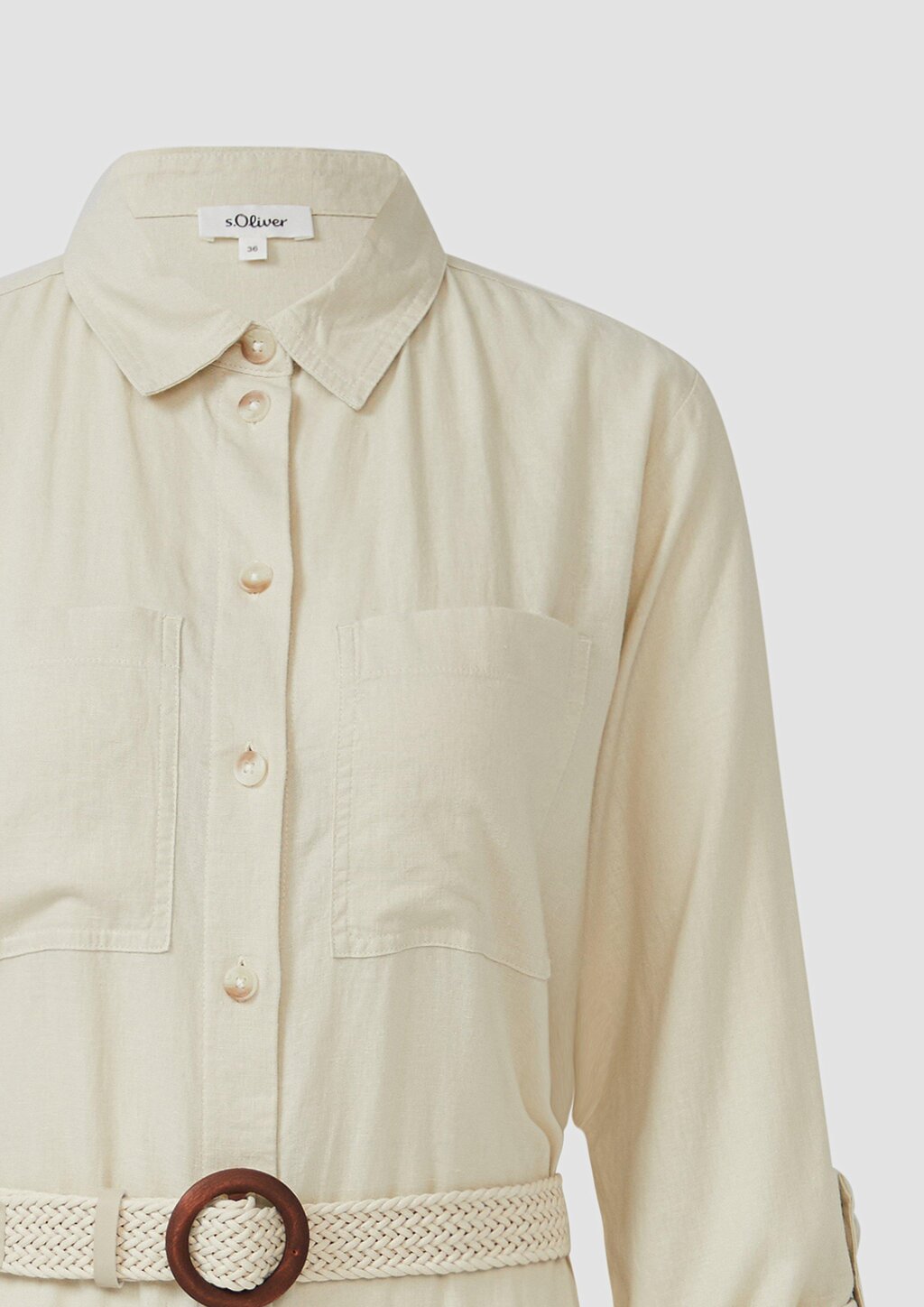 Hemdblusenkleid im Relaxed Fit mit geflochtenem Gürtel