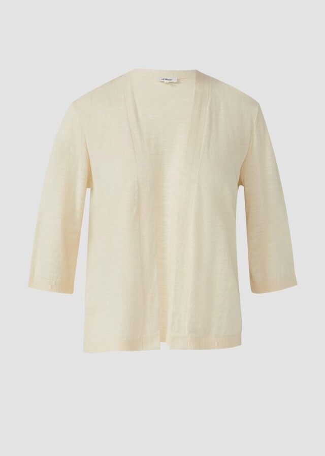Feinstrickcardigan aus Baumwolle mit 3/4-Ärmeln