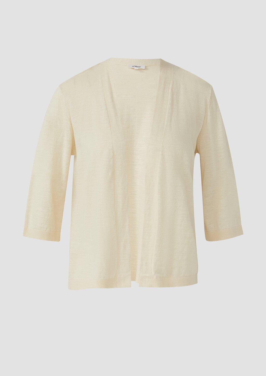 Feinstrickcardigan aus Baumwolle mit 3/4-Ärmeln