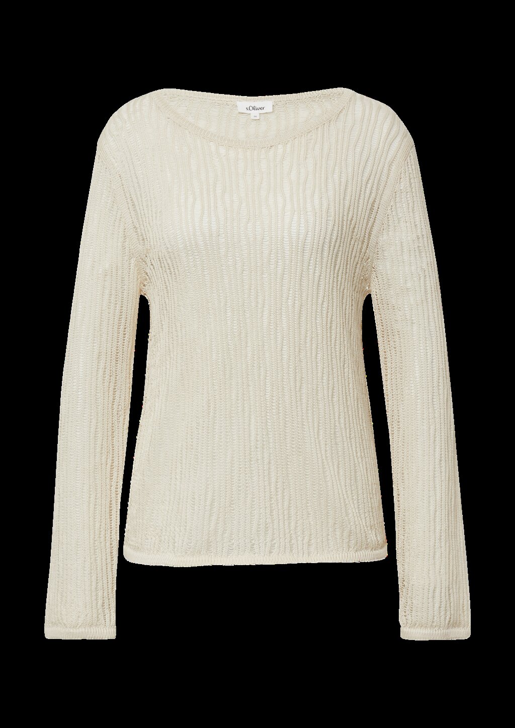 Luftiger Strickpullover aus Leinenmix mit Ajourmuster