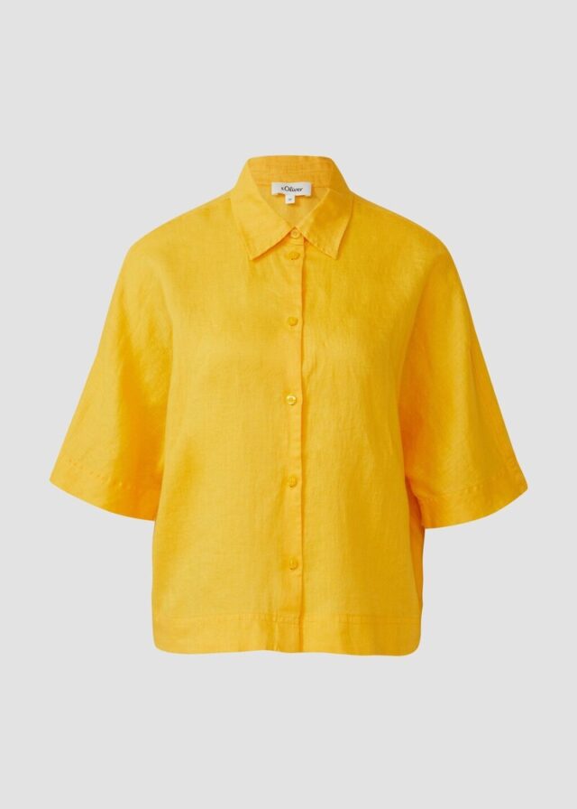 Kurzarmbluse aus Leinen im Relaxed Fit