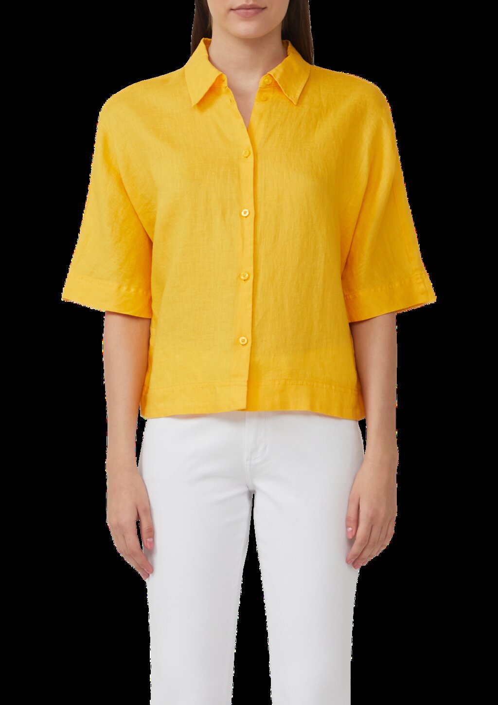 Kurzarmbluse aus Leinen im Relaxed Fit