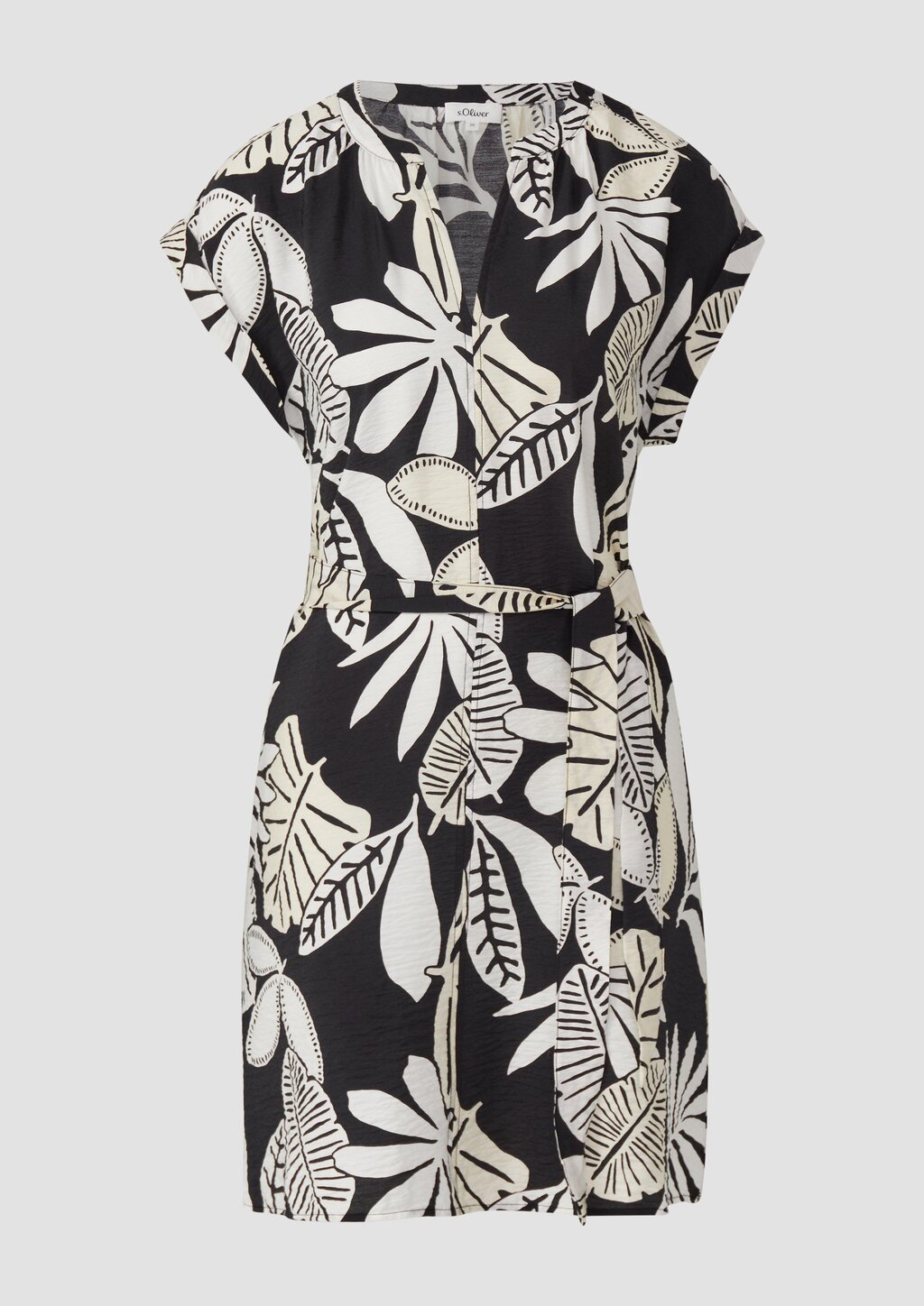 Kurzes Kleid aus Viskosemix im Relaxed Fit