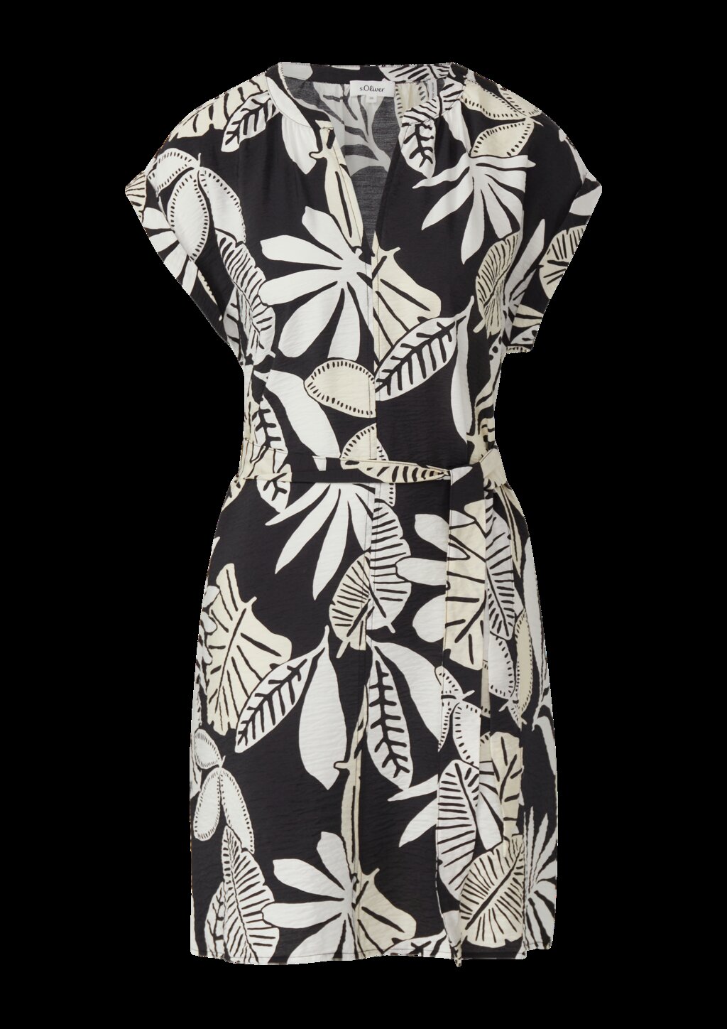 Kurzes Kleid aus Viskosemix im Relaxed Fit