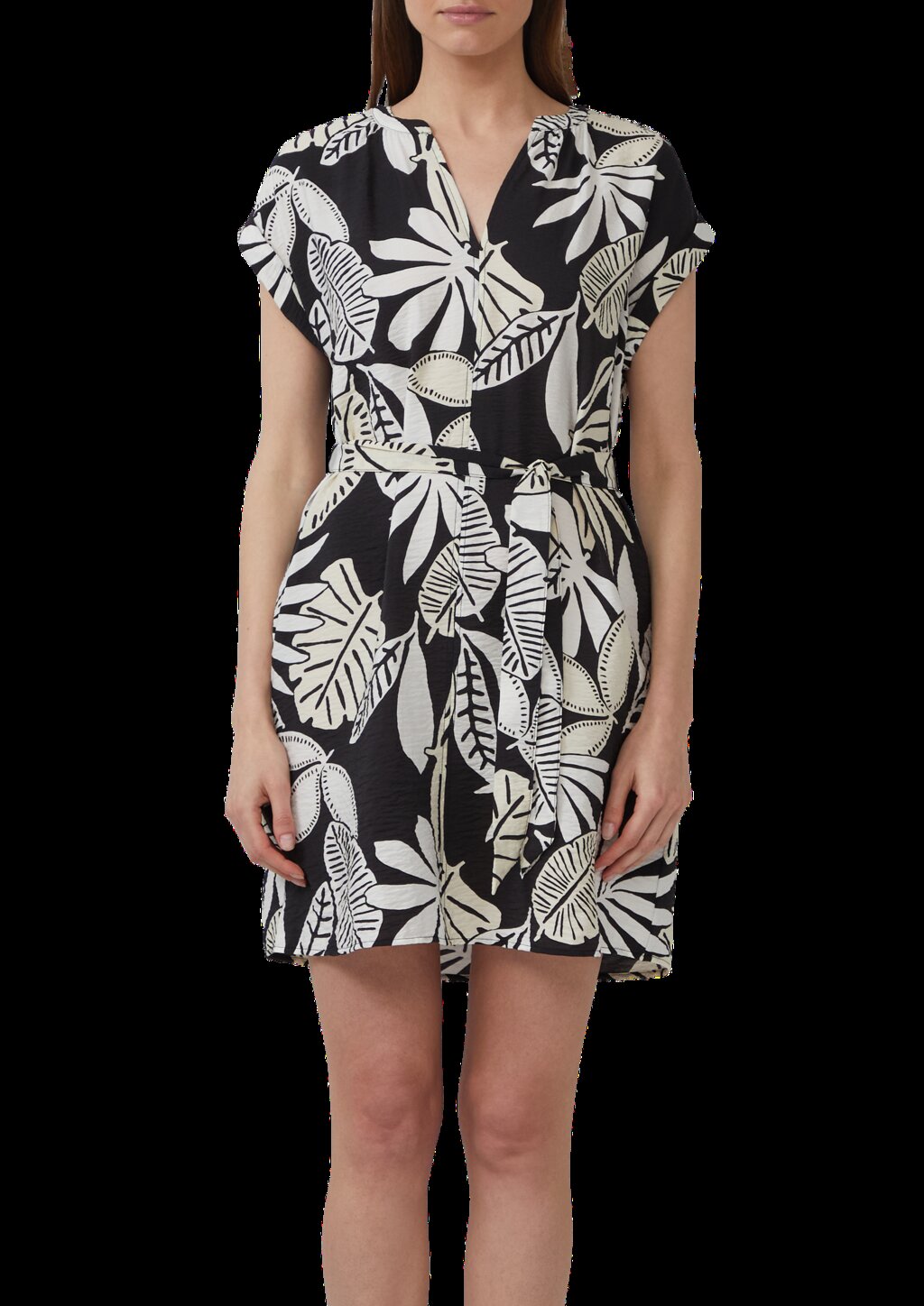 Kurzes Kleid aus Viskosemix im Relaxed Fit