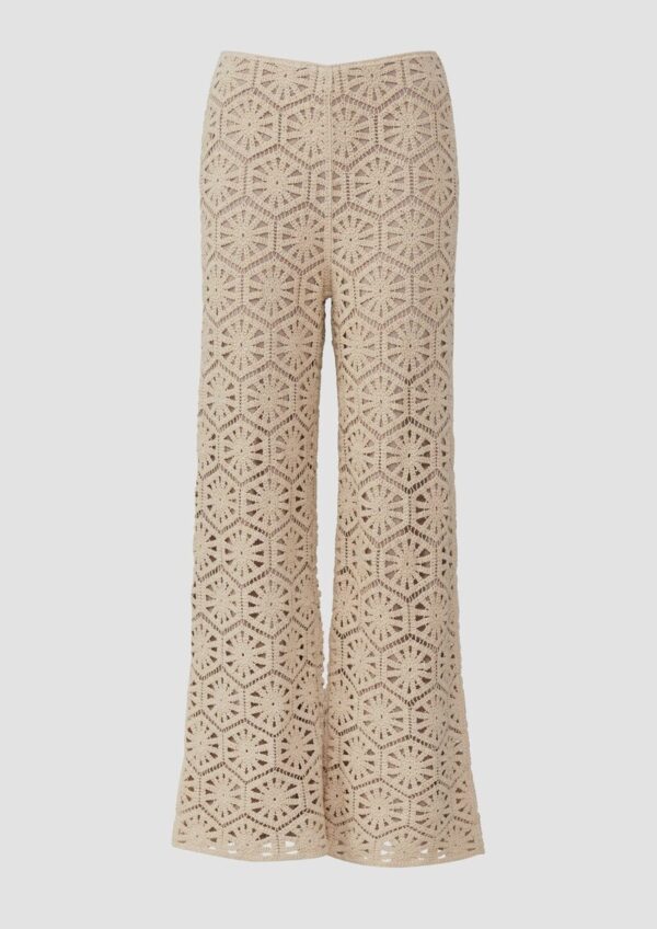 Wide-Leg-Hose aus Häkelspitze mit Jerseyfutter