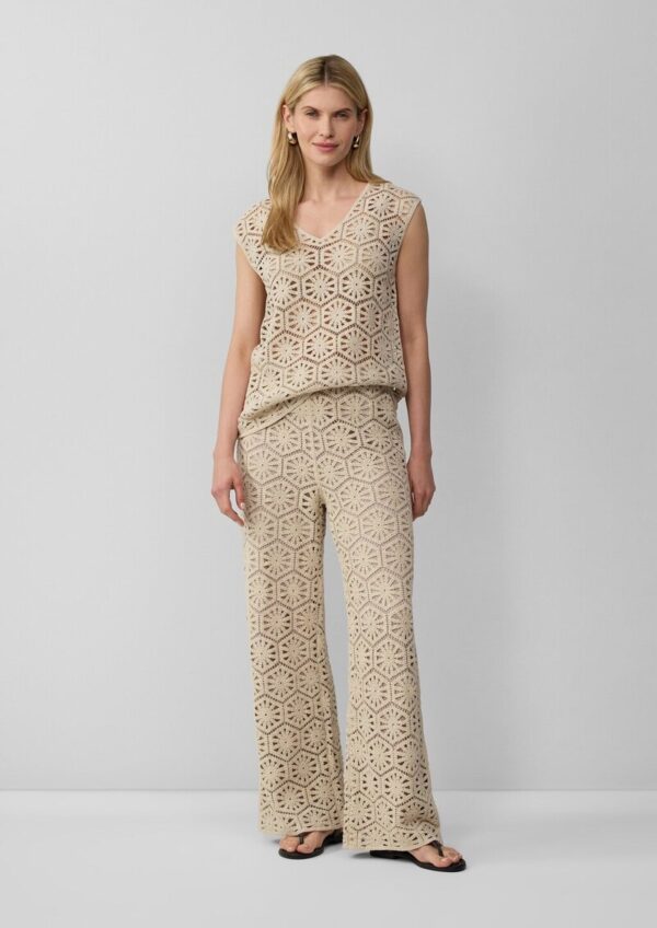 Wide-Leg-Hose aus Häkelspitze mit Jerseyfutter