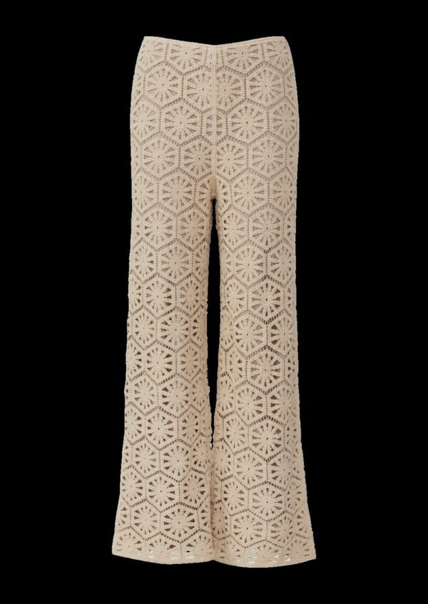 Wide-Leg-Hose aus Häkelspitze mit Jerseyfutter