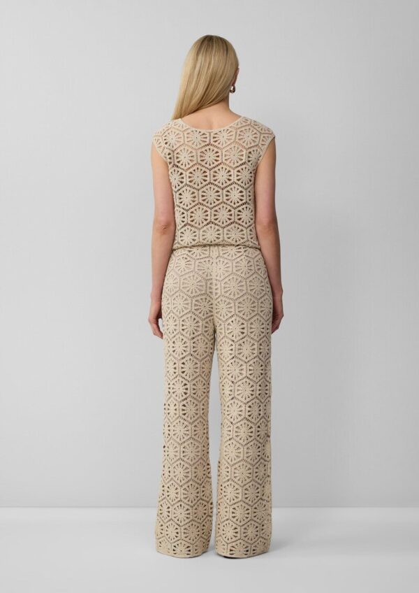 Wide-Leg-Hose aus Häkelspitze mit Jerseyfutter