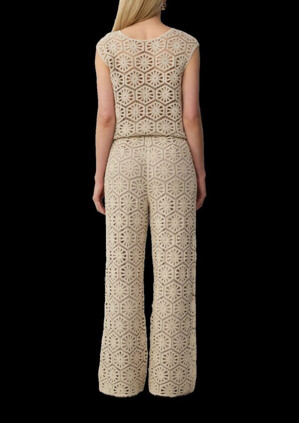 Wide-Leg-Hose aus Häkelspitze mit Jerseyfutter