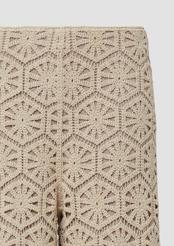 Wide-Leg-Hose aus Häkelspitze mit Jerseyfutter