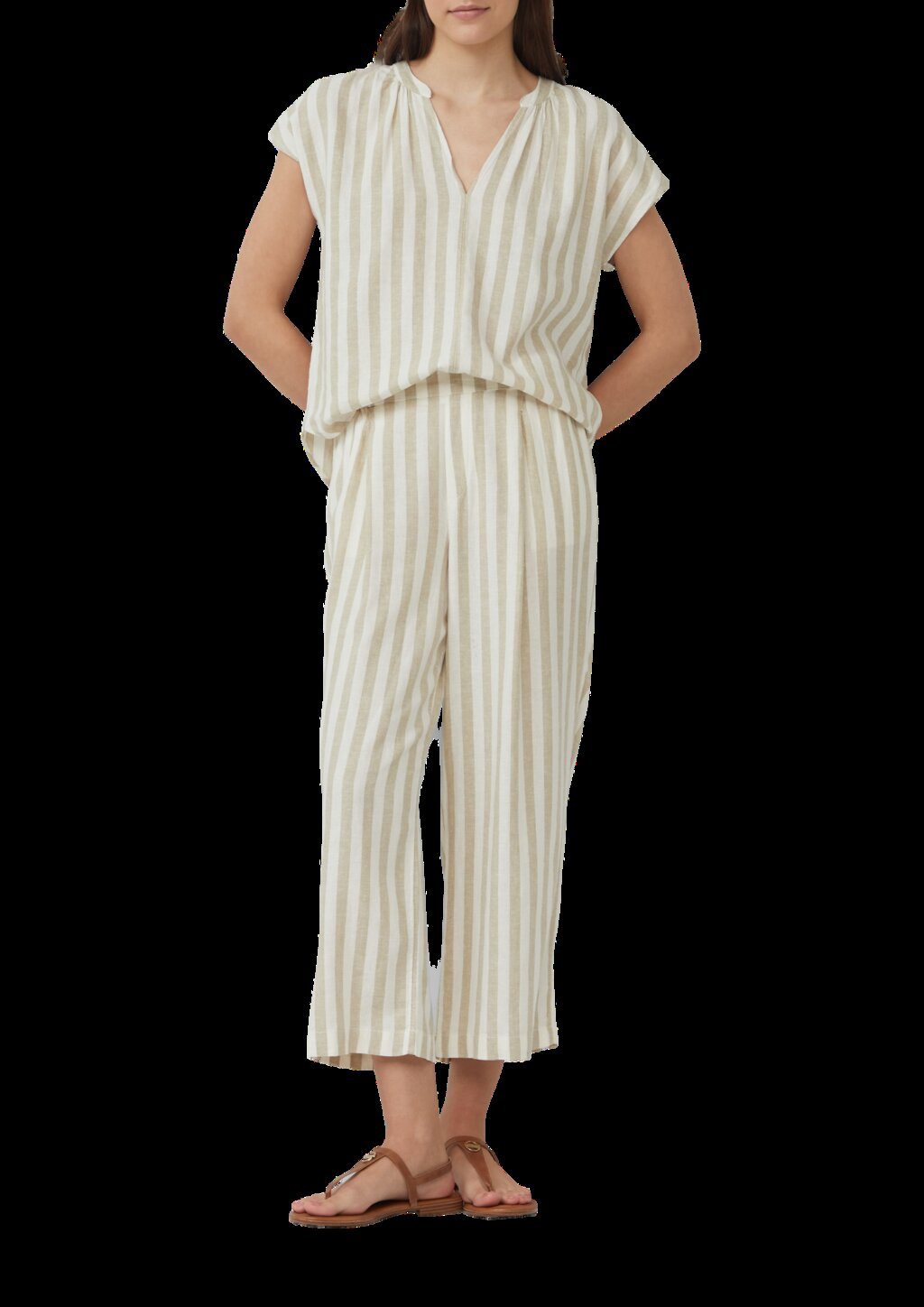 Culotte aus Leinenmix im Relaxed Fit