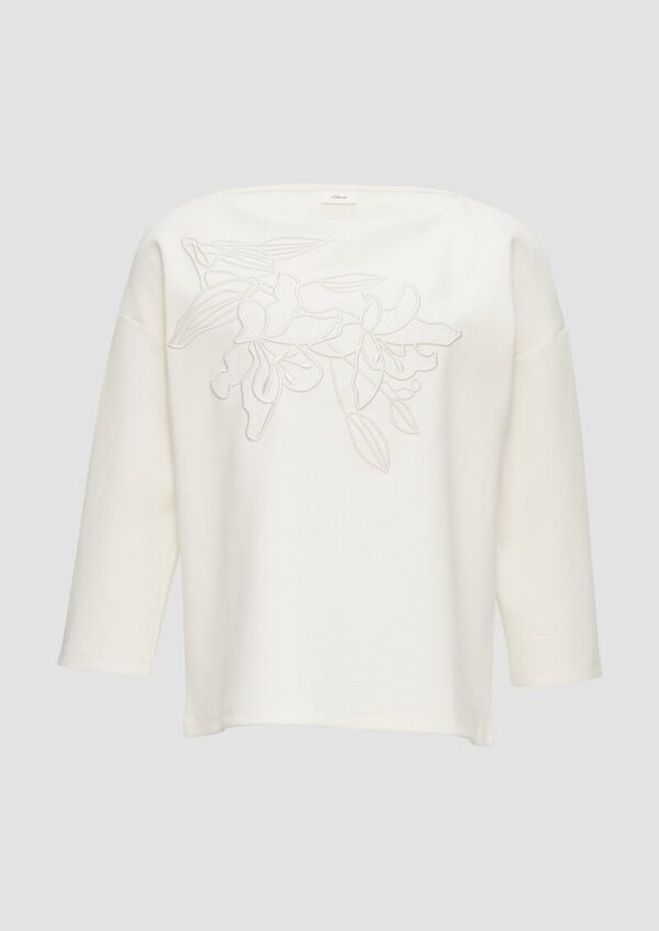 3/4-Arm-Shirt aus Heavy Jersey mit Applikation