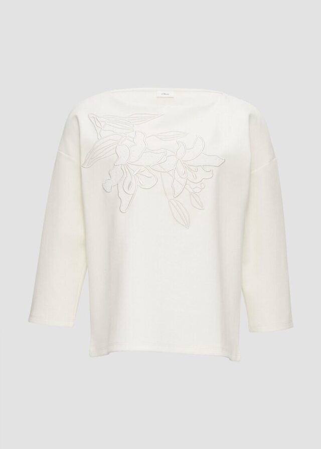 3/4-Arm-Shirt aus Heavy Jersey mit Applikation