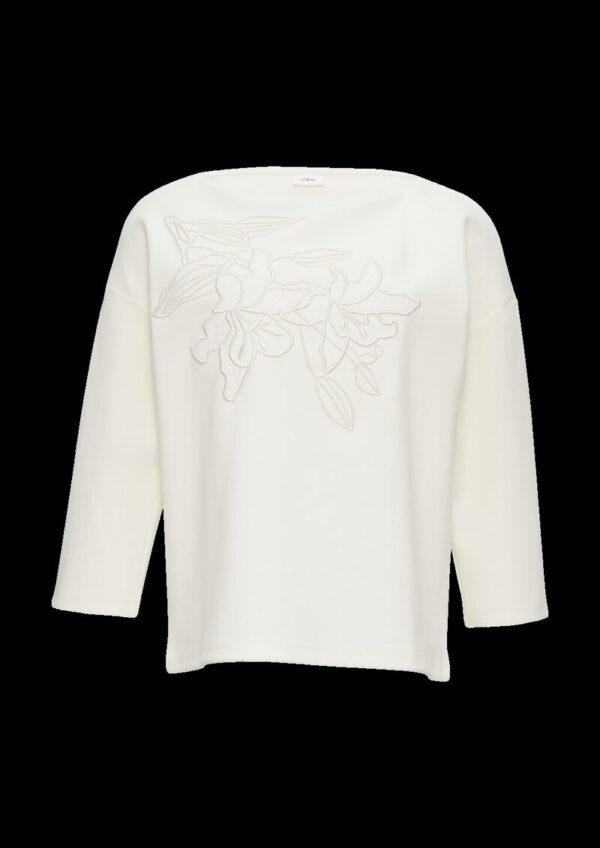 3/4-Arm-Shirt aus Heavy Jersey mit Applikation