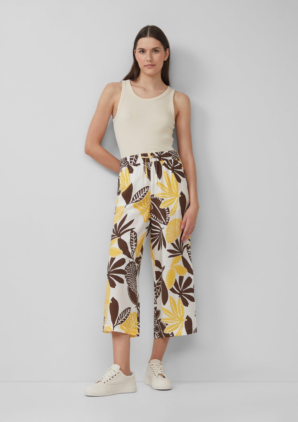 Strukturierte Culotte aus Viskosemix mit Elastikbund