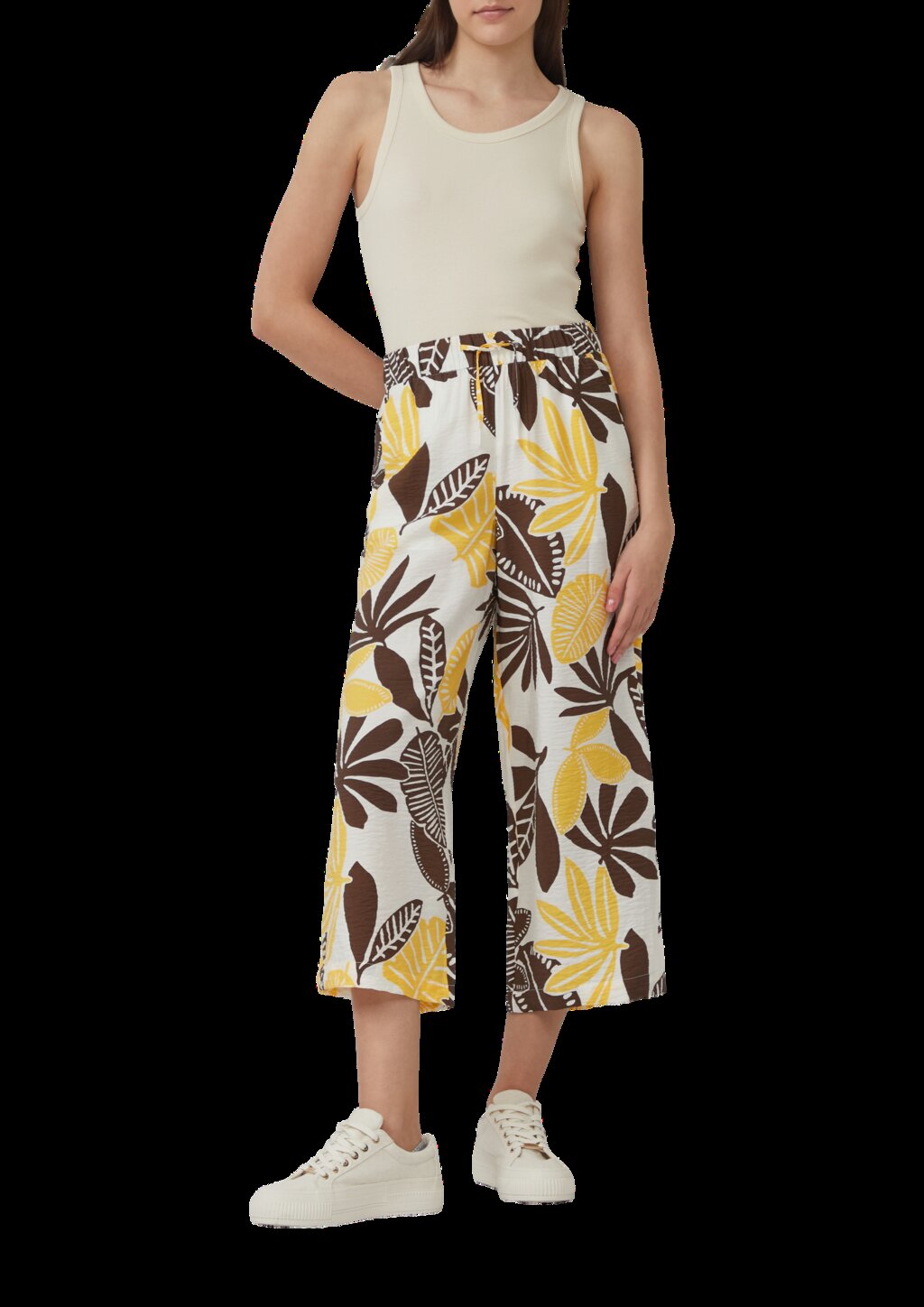 Strukturierte Culotte aus Viskosemix mit Elastikbund