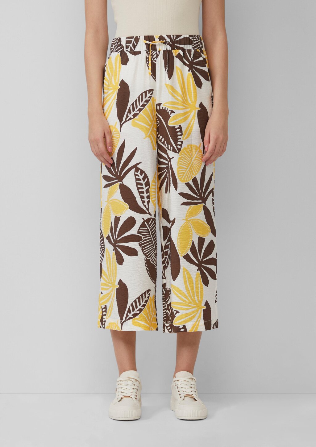 Strukturierte Culotte aus Viskosemix mit Elastikbund